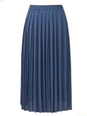 Uniqlo Pleated Chiffon Midi Skirt in Blue | Size Small